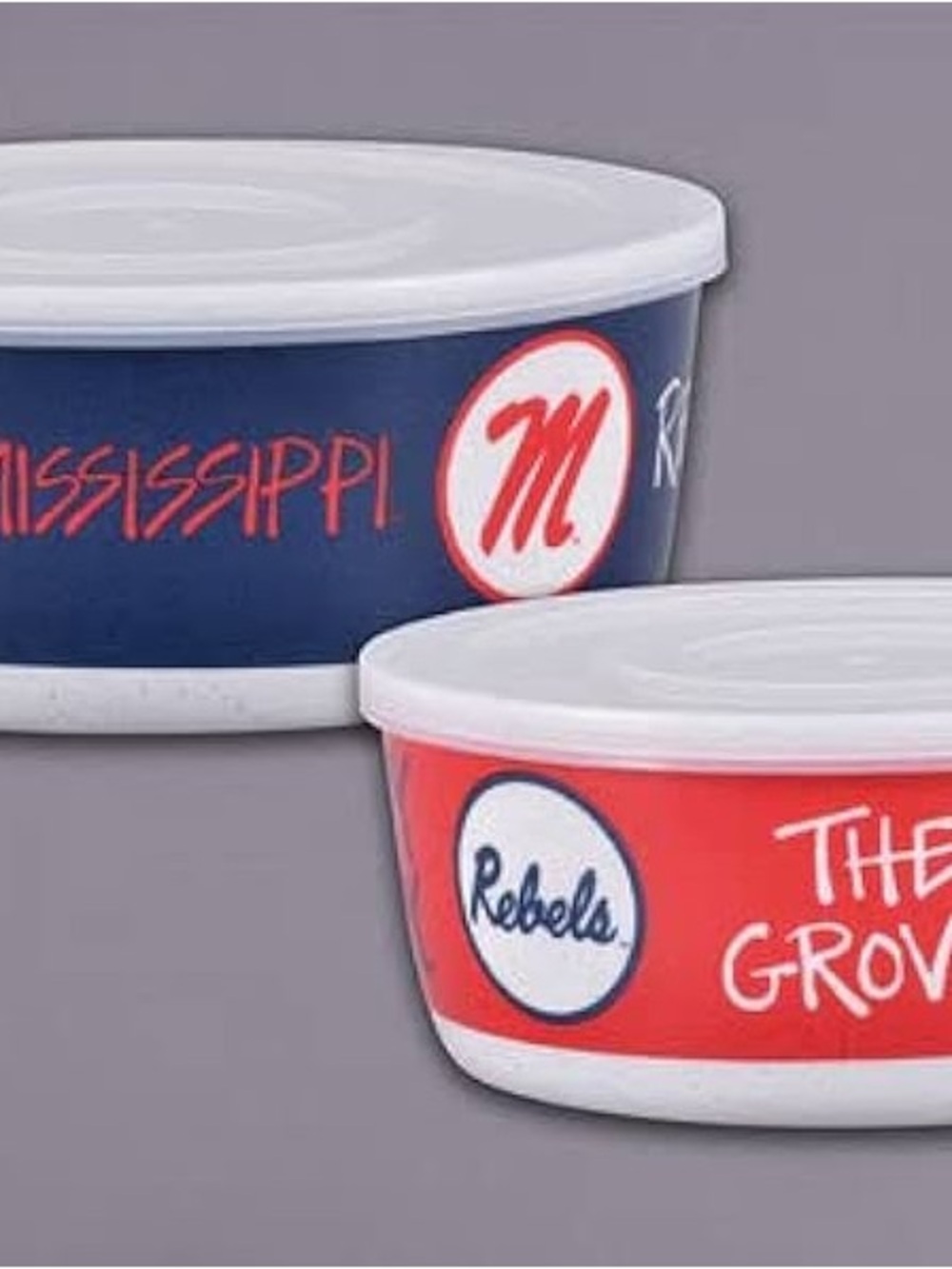 Magnolia Lane Ole Miss Football Bowl Container with Lids, Set of 2 Brand New